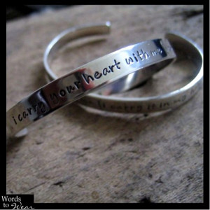 Sterling Hand Stamped Quote Narrow Cuff Bracelet