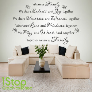 Home > QUOTE DESIGNS > TOGETHER WE ARE FAMILY WALL STICKER QUOTE ...