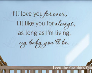 ll Love You Forever Wall Deca l - Sayings Parent Quotes - Vinyl Wall ...