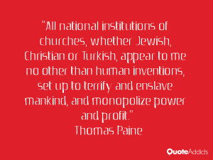 All national institutions of churches, whether Jewish, Christian or ...