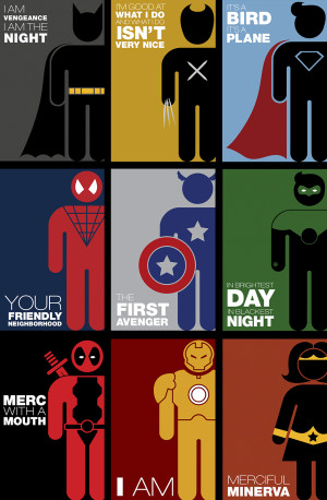 ... Catching Quote Posters Featuring Minimalist Pictograms Of Superheroes