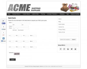 Acme Shipping Supplies – Quick Quote