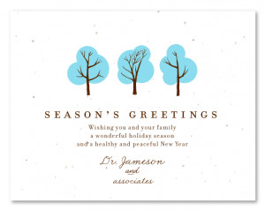 Business Holiday Cards on white seeded paper (wildflower seeds) - Icy ...