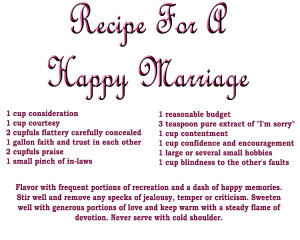 recipe for a happy marriage click the image for a closer view