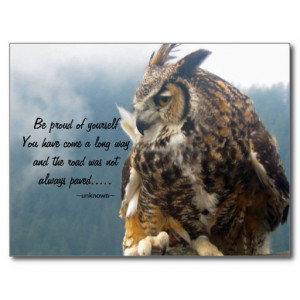 Great Horned Owl with Quote Postcard