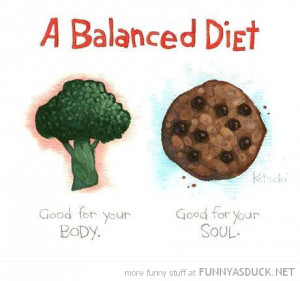 balanced diet comic broccoli cookie good body soul funny pics pictures ...