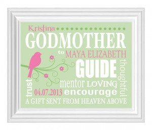 GODMOTHER Gift - 8x10 Print - Gift from Godchild - Print for Godmother ...