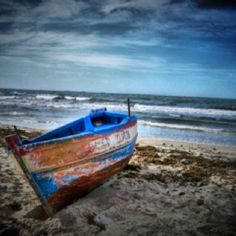 Boat by the sea in Tunisia