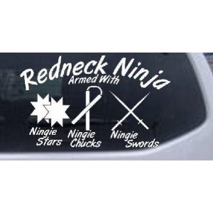 amazon com armed redneck ninja funny car window wall laptop decal