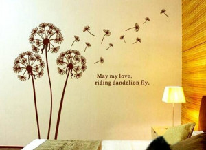Mix Wholesale Order May My Love Riding Dandelion Fly Wall Sticker Wall ...