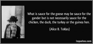What is sauce for the goose may be sauce for the gander but is not ...