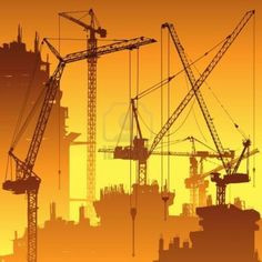 Tower Cranes vector image More