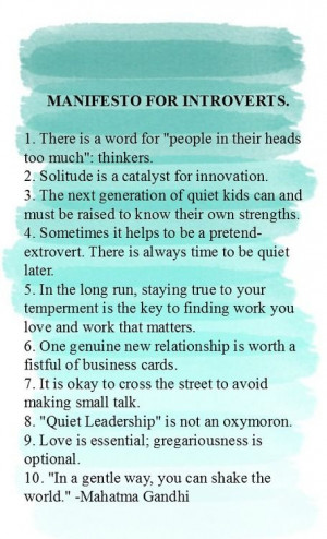 for Introverts because it's okay to embrace being one. Our culture ...