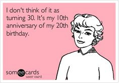 Kimberly Fox I don't think of it as turning 30. It's my 10th ...