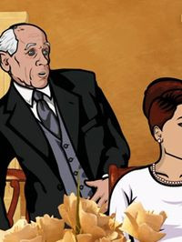 ... uh sitting down sir sterling archer what at the table malory archer