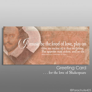 SHAKESPEARE LOVE QUOTE Card, Twelfth Night, personalized wedding card ...