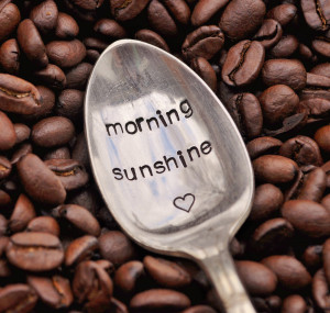 ... Hand Stamped Vintage Coffee Spoon for COFFEE LOVERS (TM) - Thumbnail 1