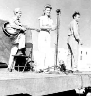Francis Langford and Bob Hope at Camp Atterbury 11 28 1951