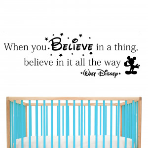 Black Disney When You Believe in a Thing wall decal in a nursery