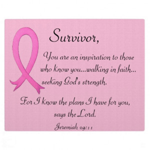 Breast Cancer Survivor Plaque with bible verse