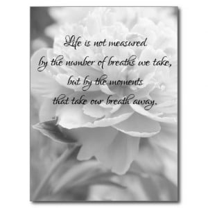 Fluffy Peony Life Quote Postcard
