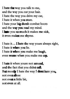 10 Things I hate about you