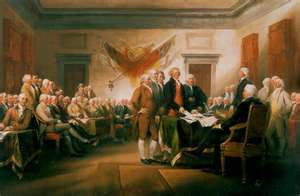 Founding Fathers sign the Constitution of the United States of America