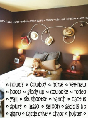 Cowboy Border 4x260 Vinyl Lettering Wall Quotes Words Sticky Art