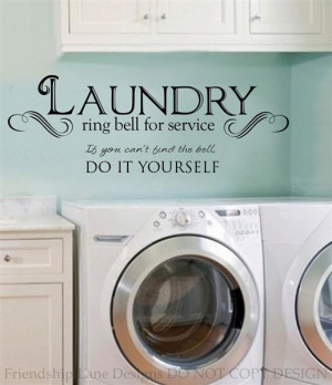 about LAUNDRY ROOM ring bell for service VINYL wall decal/words ...