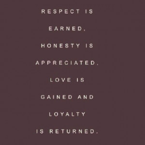 Respect, Honesty, Love, and Loyalty.