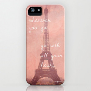 iPhone 4, 4S Hard Case, LAST ONE, Travel Quote, Eiffel Tower in Paris ...