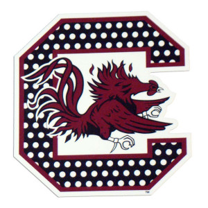 ... > South-Carolina-Gamecock-Block-C-Garnet-and-White-Polka-Dot-Decal