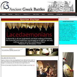 to Greece & the Greek Islands - Greeka.com. Famous Spartan quotes ...