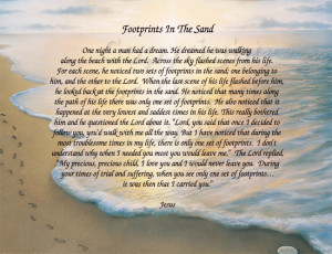 Footprints in the sand poem. God is always with you.: Footprint Poems ...