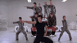 Greased Lightning! John Travolta and company in Grease