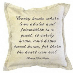 Ben's Garden Belgian Linen Pillow with Home Sweet Home Quote
