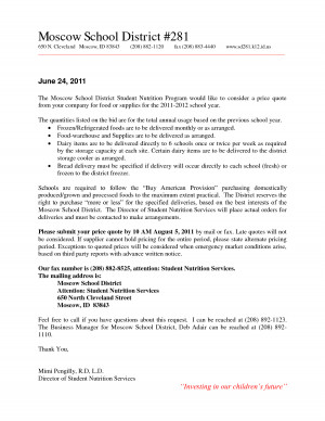 bid price quote letter to vendors 6-2011 by yaofenji