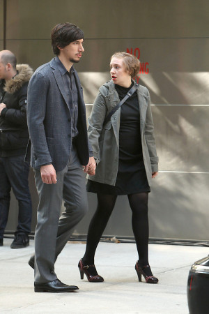 Lena Dunham and Adam Driver film a funeral scene for 'Girls' in New ...
