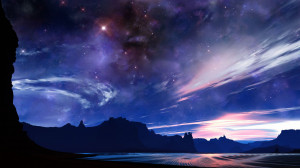 Clear night sky in the desert wallpaper