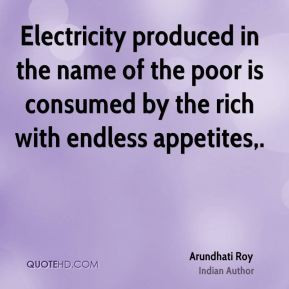 Arundhati Roy - Electricity produced in the name of the poor is ...