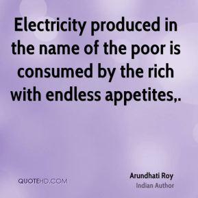 Arundhati Roy - Electricity produced in the name of the poor is ...