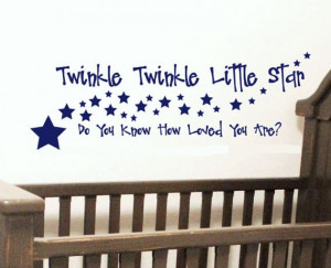 Twinkle Twinkle Little Star Decal sticker kids wall words quote, Stars ...