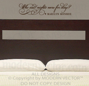 Details about MARILYN MONROE Quote Vinyl Wall Decal WHO SAID NIGHTS ...