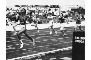 Wilma Rudolph (far left) triumphs at the semi-final heat in the women ...