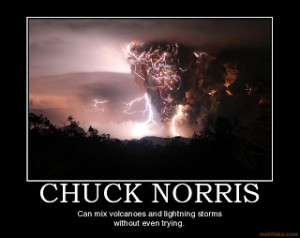 22. If you try to introduce your mother to Chuck Norris, she'll ...
