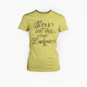 The Darkness hand drawn calligraphy typography on a women's citrus ...
