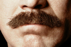 ... Ron Burgundy mustache, which, in case you didn’t know, is kind of a