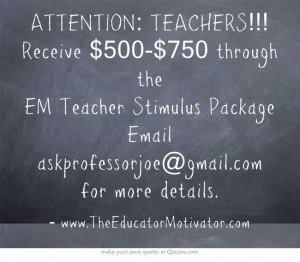 Stimulus Package for Teachers