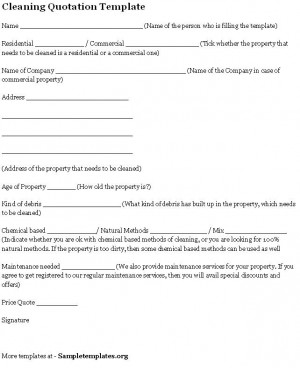 Cleaning Bid Sheet and Cleaning Service Agreement Form template ...