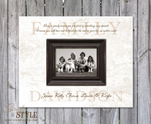 Home Family Name Signs Personalized Family Picture Frame with Quote